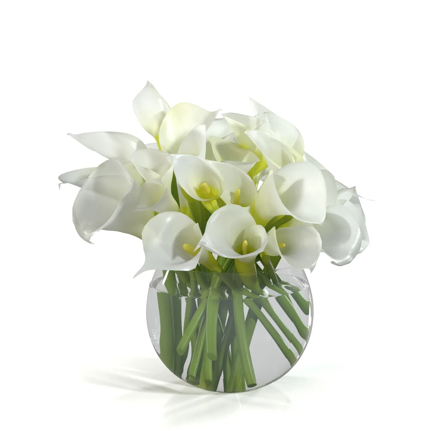 Floating Calla Lily in glass vase PBR 3D Model_03